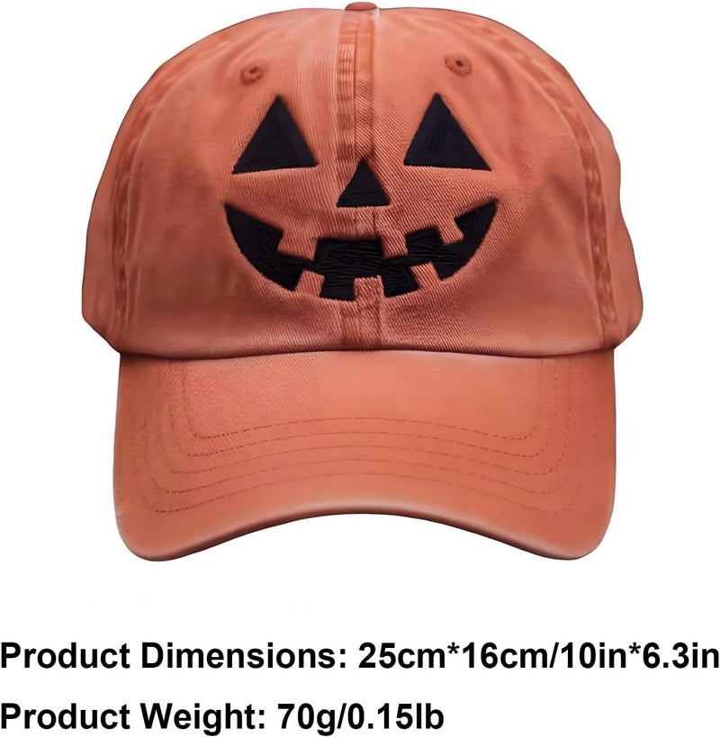 Lyfange Halloween Pumpkin Hat for Women Men Halloween Baseball Cap Adjustable Jack-o Lantern Hat Orange - Image 4